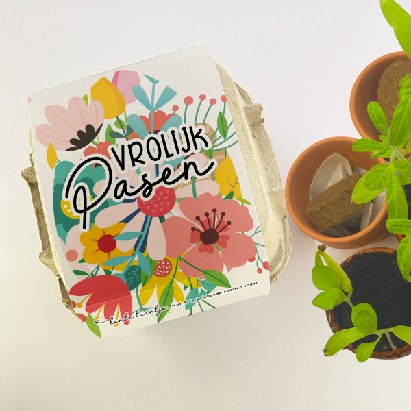 Pasen - Moestuintje met een eigen wikkel Pasen - Moestuintje met een eigen wikkel